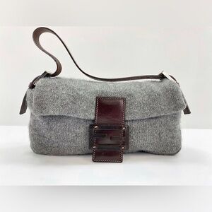 Cashmere wool grey Fendi baguette